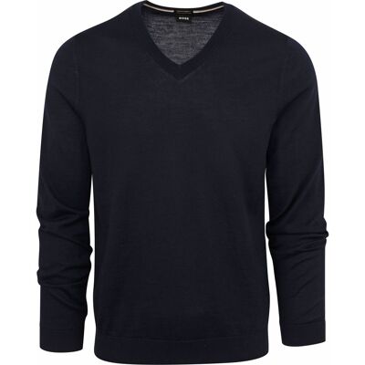 Boss pullover Melba uld mørkeblå Mørkeblå Blå måle XXL Boss pullover Melba uld mørkeblå Mørkeblå Blå måle XXL