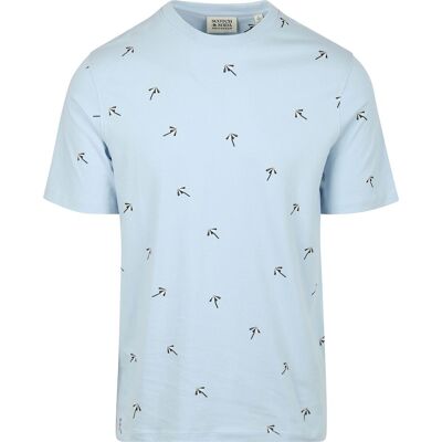 Scotch And Soda T-shirt med lysblåt tryk Lyseblå Blå måle S Scotch And Soda T-shirt med lysblåt tryk Lyseblå Blå måle S
