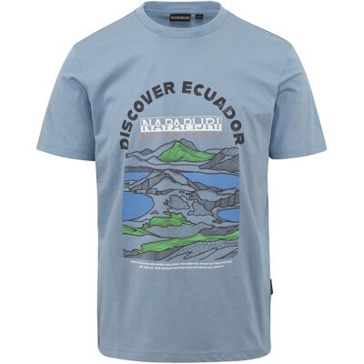 Napapijri Sangay T-shirt Blå Lyseblå måle M Napapijri Sangay T-shirt Blå Lyseblå måle M