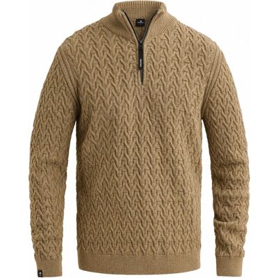 Vanguard Striktrøje Half-zip Uldblanding Brun Beige måle M Vanguard Striktrøje Half-zip Uldblanding Brun Beige måle M