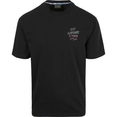Scotch and Soda Scotch & Soda T-shirt med artwork-print, sort Sort måle M Scotch and Soda Scotch & Soda T-shirt med artwork-print, sort Sort måle M