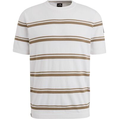 Vanguard Strikket T-shirt Stribe Off-white Beige måle XXL Vanguard Strikket T-shirt Stribe Off-white Beige måle XXL