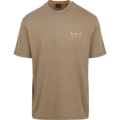 Boss T-shirt Backprint Lysebrun Brun måle M Boss T-shirt Backprint Lysebrun Brun måle M