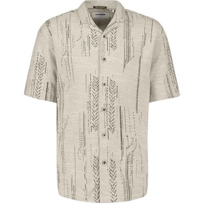 No Excess Kortærmet Jacquard Skjorte Print Råhvid Off-white Grå måle L No Excess Kortærmet Jacquard Skjorte Print Råhvid Off-white Grå måle L