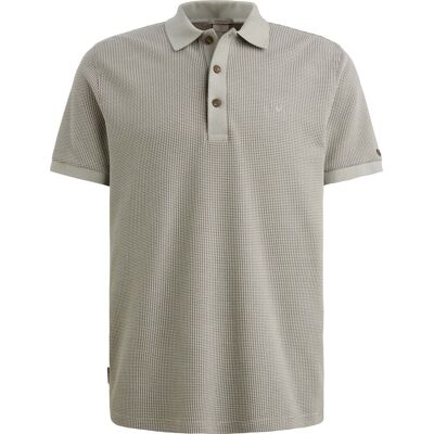 Cast Iron Knitted Polo Greige Beige Grå måle M Cast Iron Knitted Polo Greige Beige Grå måle M