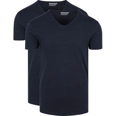 Garage 2-pak Grundlæggende T-shirt Bio V-hals Mørkeblå Blå måle XL Garage 2-pak Grundlæggende T-shirt Bio V-hals Mørkeblå Blå måle XL