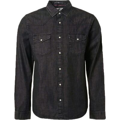 No Excess Skjorte Denim Twill Antracit Grå Mørkegrå måle L No Excess Skjorte Denim Twill Antracit Grå Mørkegrå måle L