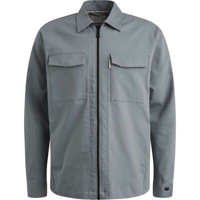 Cast Iron Tech Overshirt med Lynlås Stormy Grå Blå måle L Cast Iron Tech Overshirt med Lynlås Stormy Grå Blå måle L