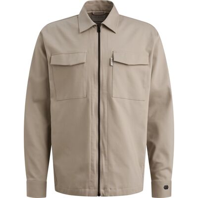Cast Iron Tech Overshirt Zip Beige måle XXL Cast Iron Tech Overshirt Zip Beige måle XXL