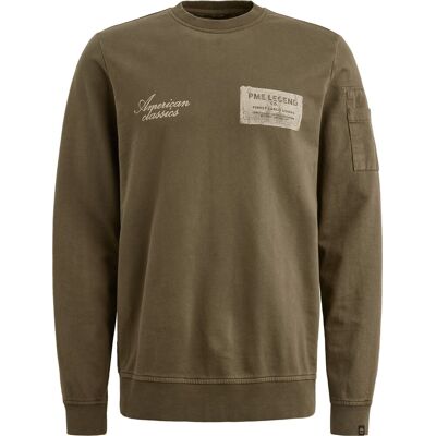 PME Legend Sweater Logo Oliven Blå Mørkeblå Grøn måle XL PME Legend Sweater Logo Oliven Blå Mørkeblå Grøn måle XL