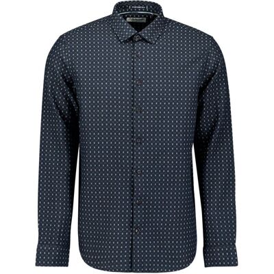 No Excess Skjorte Jacquard Print Marineblå Blå Mørkeblå måle S No Excess Skjorte Jacquard Print Marineblå Blå Mørkeblå måle S