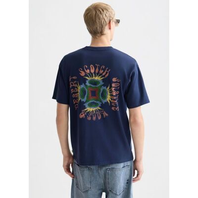 Scotch and Soda Scotch & Soda T-shirt med Tryk på Bagsiden Blå Mørkeblå måle L Scotch and Soda Scotch & Soda T-shirt med Tryk på Bagsiden Blå Mørkeblå måle L