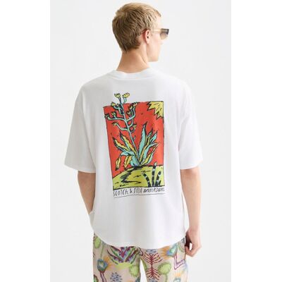 Scotch and Soda Scotch & Soda T-shirt med Hvidt Tryk på Bagsiden Hvid måle XL Scotch and Soda Scotch & Soda T-shirt med Hvidt Tryk på Bagsiden Hvid måle XL