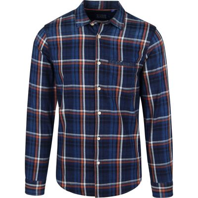 Scotch and Soda skjorte, blåternet Blå Mørkeblå måle S Scotch and Soda skjorte, blåternet Blå Mørkeblå måle S