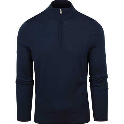 Suitable merino trøje med halv lynlås, marineblå Mørkeblå Blå måle M Suitable merino trøje med halv lynlås, marineblå Mørkeblå Blå måle M