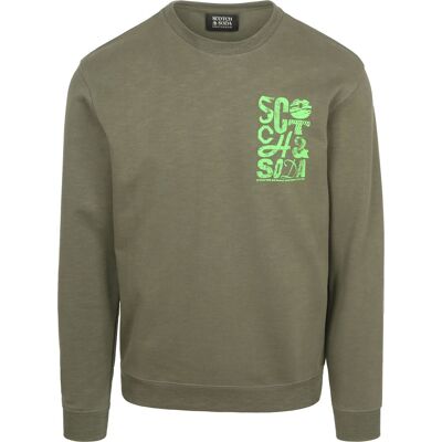 Scotch and Soda sweatshirt med logo Olivengrøn Grøn måle L Scotch and Soda sweatshirt med logo Olivengrøn Grøn måle L