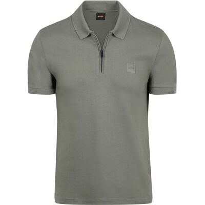 Boss Passerzip Half Zip Polo Open Grøn måle M Boss Passerzip Half Zip Polo Open Grøn måle M