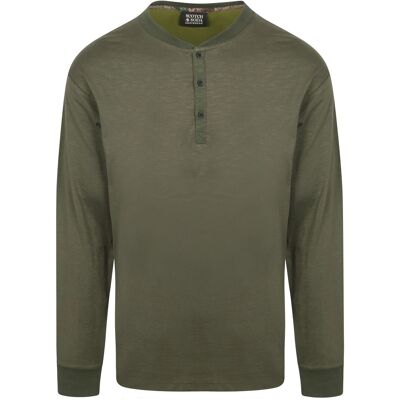 Scotch and Soda Henley Langærmet T-shirt Oliven Grøn måle L Scotch and Soda Henley Langærmet T-shirt Oliven Grøn måle L