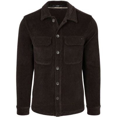 No Excess Overshirt Full Button Rib Sweat Brown Brun måle S No Excess Overshirt Full Button Rib Sweat Brown Brun måle S