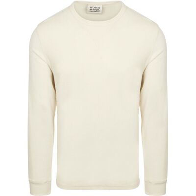 Scotch and Soda langærmet vaffel-t-shirt i ecru Off-white Hvid måle L Scotch and Soda langærmet vaffel-t-shirt i ecru Off-white Hvid måle L