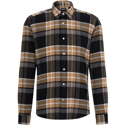 Boss Liam skjorte beige ternet Beige måle XXL Boss Liam skjorte beige ternet Beige måle XXL