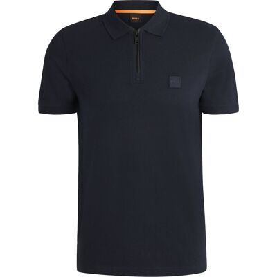 Boss Passerzip Polo med halv lynlås Navy Mørkeblå Blå måle M Boss Passerzip Polo med halv lynlås Navy Mørkeblå Blå måle M