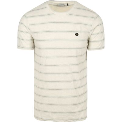 No Excess No-Excess T-shirt Crewneck i Jacquard Striber Ecru Off-white Hvid måle 3XL No Excess No-Excess T-shirt Crewneck i Jacquard Striber Ecru Off-white Hvid måle 3XL