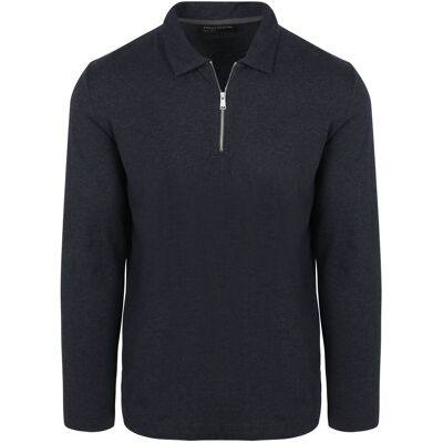 Marc O'Polo Langærmet Half-Zip Polo Marineblå Blå Mørkeblå måle XL Marc O'Polo Langærmet Half-Zip Polo Marineblå Blå Mørkeblå måle XL