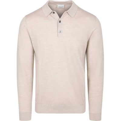 Profuomo Langærmet Poloshirt Merinould Beige måle XL Profuomo Langærmet Poloshirt Merinould Beige måle XL