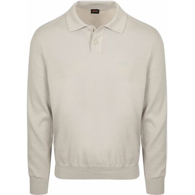 Boss Asac Langærmet Polo Ecru Beige måle XL Boss Asac Langærmet Polo Ecru Beige måle XL