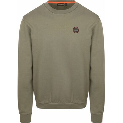 Napapijri Badge sweater Oliven Grøn måle XXL Napapijri Badge sweater Oliven Grøn måle XXL