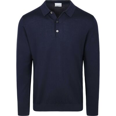 Profuomo Langærmet Poloshirt Merinould Flåde Blå Mørkeblå måle M Profuomo Langærmet Poloshirt Merinould Flåde Blå Mørkeblå måle M