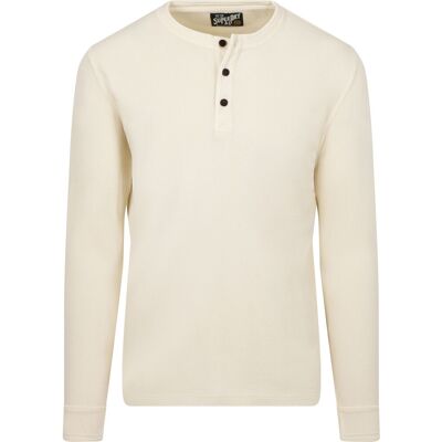 Superdry Trøje Henley Textured Ecru Beige Off-white måle XXL Superdry Trøje Henley Textured Ecru Beige Off-white måle XXL
