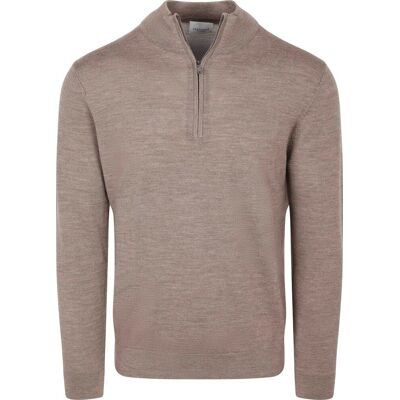 Profuomo Half Zip Merinould Trøje Brown Brun måle M Profuomo Half Zip Merinould Trøje Brown Brun måle M
