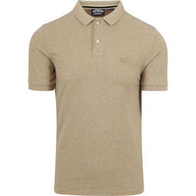 Superdry Klassisk Poloshirt I Meleret Beige måle XXL Superdry Klassisk Poloshirt I Meleret Beige måle XXL