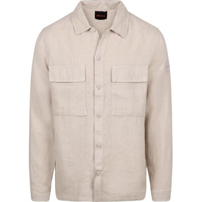 Boss Overshirt Locky Linen Beige måle L Boss Overshirt Locky Linen Beige måle L