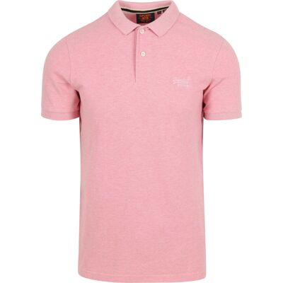 Superdry klassisk poloshirt i lyserød melange Lyserød måle XXL Superdry klassisk poloshirt i lyserød melange Lyserød måle XXL