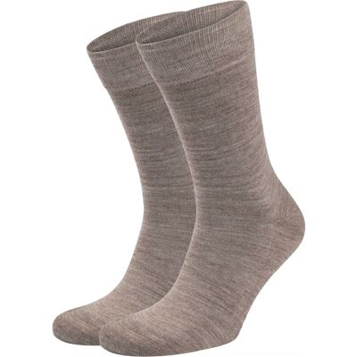 Suitable merinosokker i beige, 2-pak Grå Taupe måle 43-46 Suitable merinosokker i beige, 2-pak Grå Taupe måle 43-46