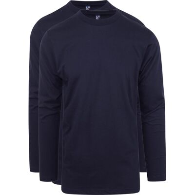 Alan Red Virginia Langærmet T-shirt 2-pak Blå Mørkeblå måle XL Alan Red Virginia Langærmet T-shirt 2-pak Blå Mørkeblå måle XL