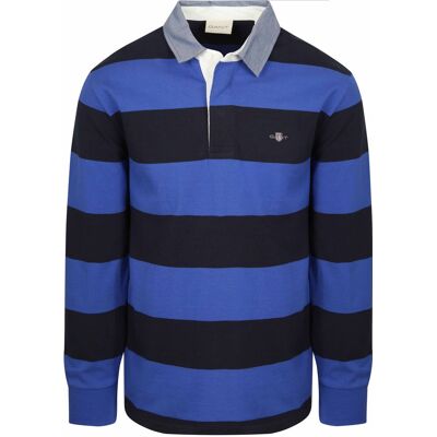 Gant Heavy Rugger Shield Polo Stribet Marineblå Royal Blue Mørkeblå Blå måle 3XL Gant Heavy Rugger Shield Polo Stribet Marineblå Royal Blue Mørkeblå Blå måle 3XL