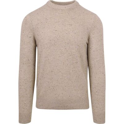 Marc O'Polo striktrøje i beige uld Beige måle XXL Marc O'Polo striktrøje i beige uld Beige måle XXL