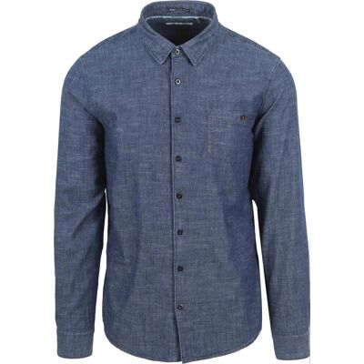 No Excess Skjorte i Denim Look Mørkeblå måle M No Excess Skjorte i Denim Look Mørkeblå måle M