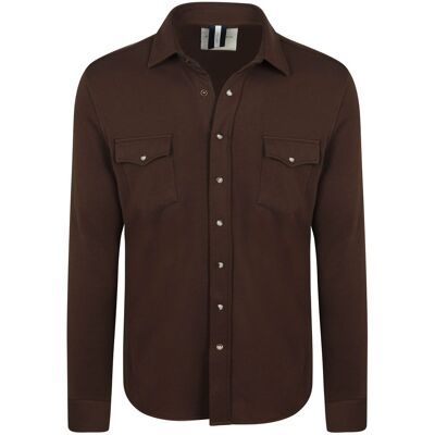 Profuomo Overshirt Western Mørkebrun Brun måle XL Profuomo Overshirt Western Mørkebrun Brun måle XL