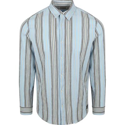 Scotch and Soda Skjorte Krøllet Stribe Lyseblå Blå Flerfarvet måle XL Scotch and Soda Skjorte Krøllet Stribe Lyseblå Blå Flerfarvet måle XL