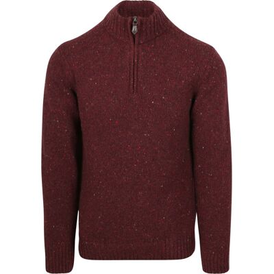 Suitable Half Zip Trøje Donnegal Tweed Eco Wool Burgundy Bourgogne Rød måle L Suitable Half Zip Trøje Donnegal Tweed Eco Wool Burgundy Bourgogne Rød måle L