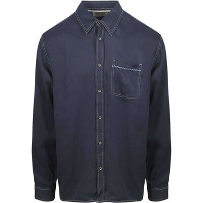 Scotch and Soda skjorte Tencel navy Blå Mørkeblå måle L Scotch and Soda skjorte Tencel navy Blå Mørkeblå måle L
