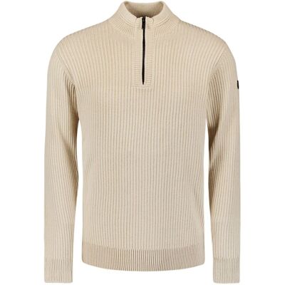 No Excess Half Zip Trøje Rib Kit Off-white Hvid måle L No Excess Half Zip Trøje Rib Kit Off-white Hvid måle L