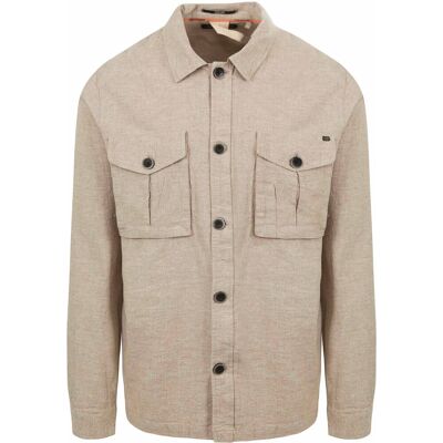 No Excess overshirt i beige linned Beige måle XL No Excess overshirt i beige linned Beige måle XL