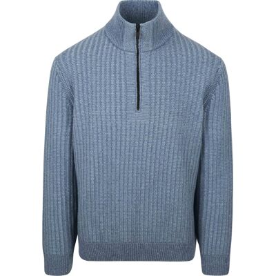 Boss Kwinter Half Zip Trøje Wool Blend Blå måle XXL Boss Kwinter Half Zip Trøje Wool Blend Blå måle XXL