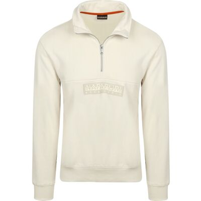 Napapijri Half-Zip Sweater Off White Hvid Off-white måle L Napapijri Half-Zip Sweater Off White Hvid Off-white måle L